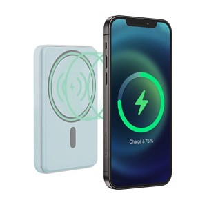 Batterie externe magnétique 5000mah bleu