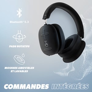 Casque bluetooth réduction de bruit noir