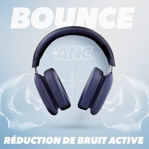 Casque bluetooth réduction de bruit bleu