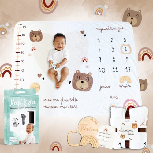 Keep love - Couverture étape bébé + kit d'empreintes