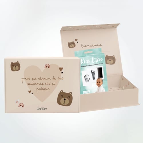Keep love - Boîte à souvenirs bébé + kit empreintes