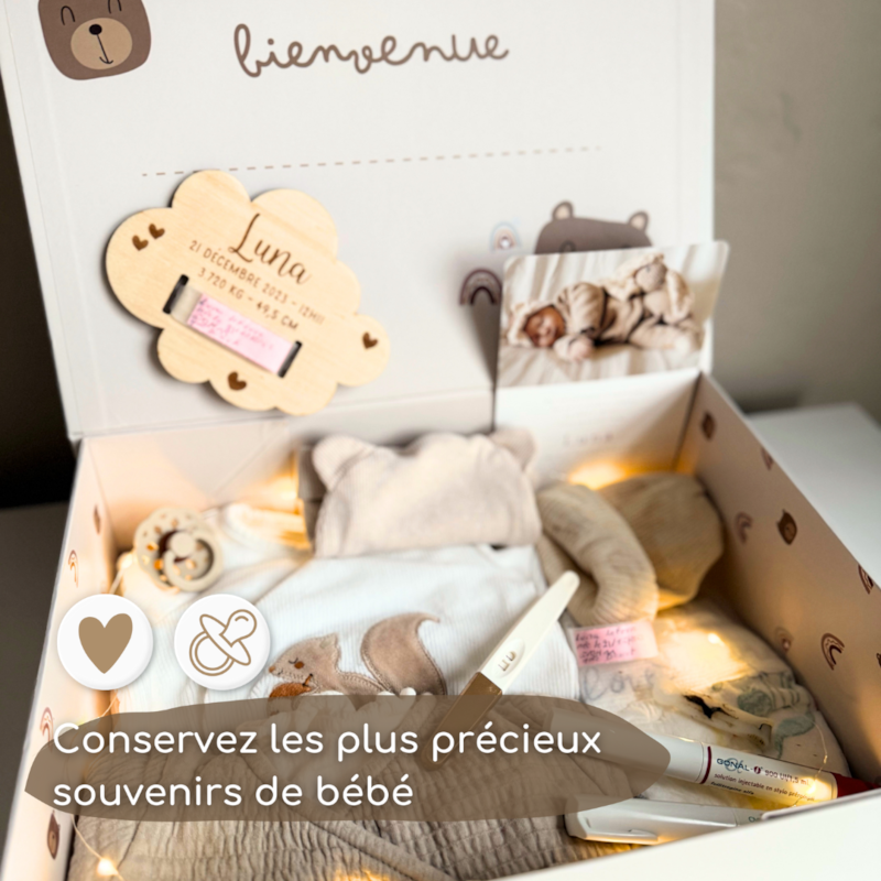 Boîte à souvenirs bébé + kit empreintes (Keep love) - Image 3