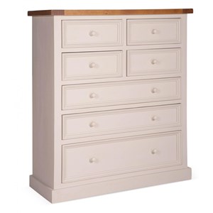 Commode 7 tiroirs bois blanc - théomine
