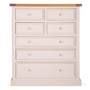 Commode 7 tiroirs bois blanc - théomine