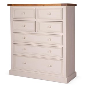 Commode 7 tiroirs bois blanc - théomine