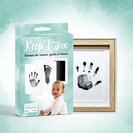 Coffret kit empreintes bébé + cadre wood