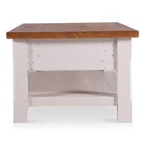 Table basse 2 tiroirs bois blanc -