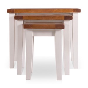 Lot de 3 sellettes bois blanc - théomine