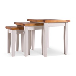 Lot de 3 sellettes bois blanc - théomine