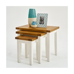 Lot de 3 sellettes bois blanc - théomine