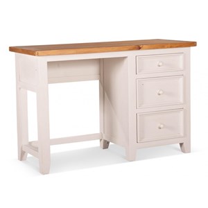 Bureau 3 tiroirs bois blanc - théomine