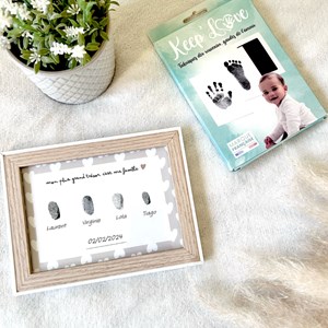 Cadre empreinte famille cadeau naissance