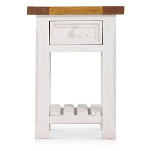 Table de chevet 1 tiroir bois blanc -