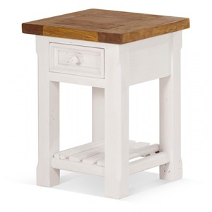 Table de chevet 1 tiroir bois blanc -