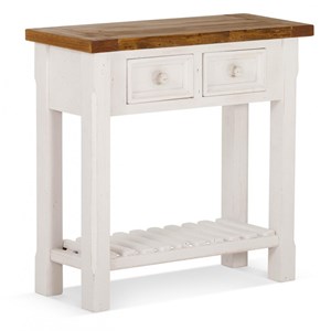 Console 2 tiroirs bois blanc - théomine