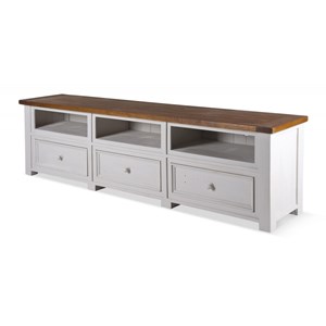 Meuble tv 3 tiroirs bois blanc -