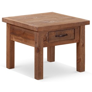 Table de chevet 1 tiroir bois marron -