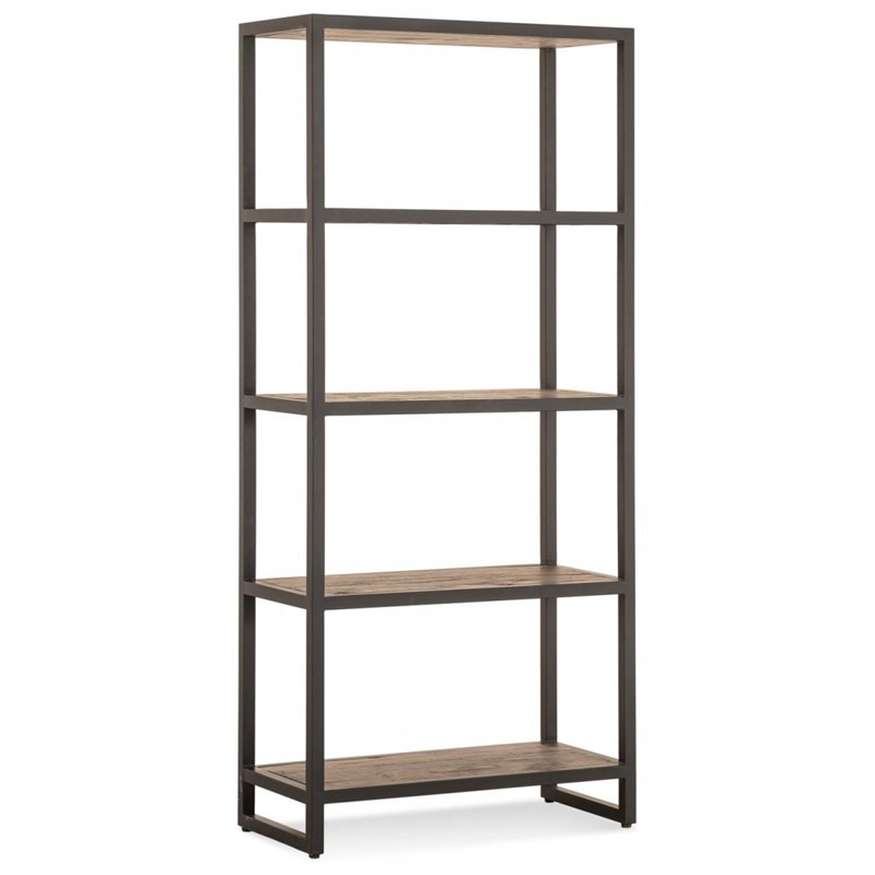 Décoration d'autrefois - Bibliothèque bois métal marron 80x38x180