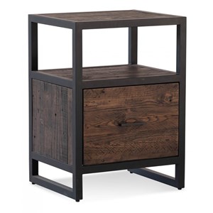 Table de chevet 1 tiroir bois-métal