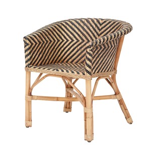 Fauteuil zebra en rotin