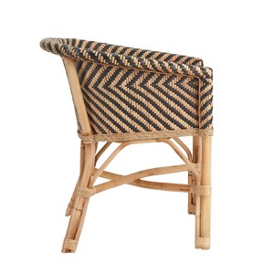 Fauteuil zebra en rotin