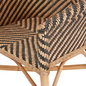Fauteuil zebra en rotin