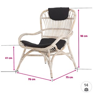 Fauteuil caceres en rotin