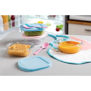 Plat rond avec couvercle rose 15 cm
