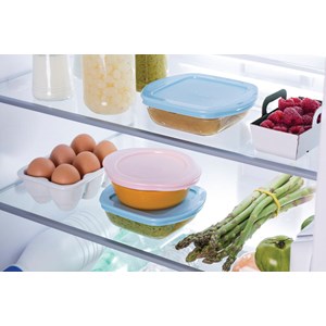 Plat rond avec couvercle rose 15 cm