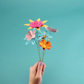 Kit mini-bouquet de fleurs en papier