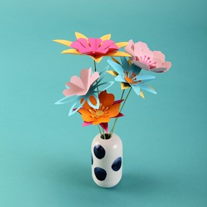Kit mini-bouquet de fleurs en papier