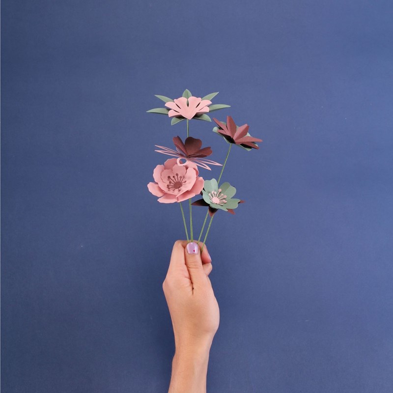Kit mini-bouquet de fleurs en papier