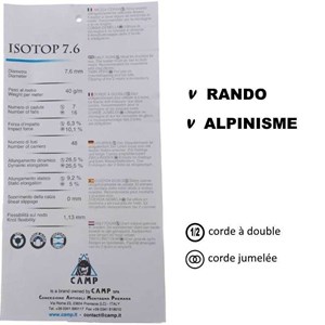 Corde rando Camp Isotop 30m 7,6 mm