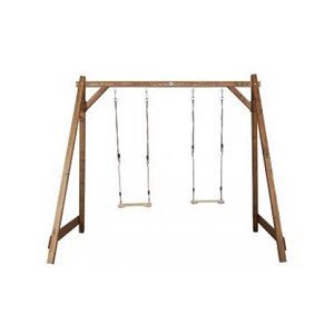 Portique double brun axi 2 balancoires