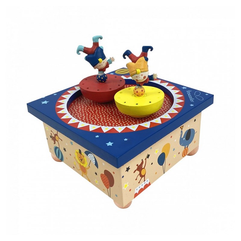 Boite a musique bois acrobates