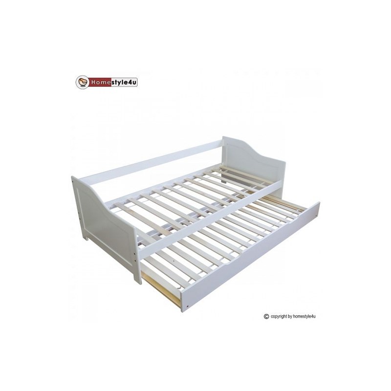 Lit simple blanc 90x200 avec tiroir lit