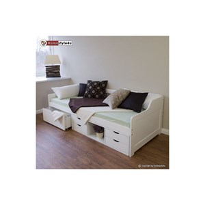 Lit simple blanc 90x200 avec rangement