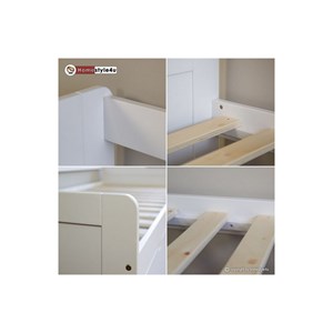 Lit simple blanc 90x200 avec rangement