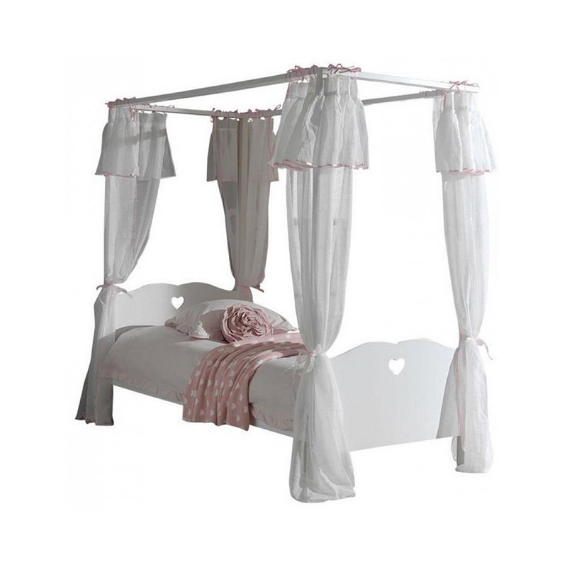 Vipack lit simple a baldaquin amori