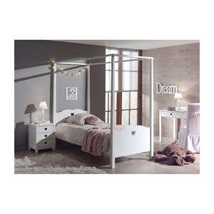 Vipack lit simple a baldaquin amori
