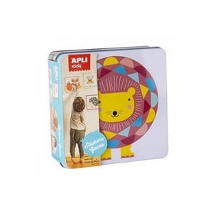 Jeu de gommettes boite metal lion