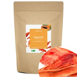 Papayes bio - 500g (en tranches, séchées) - source de vitamine c