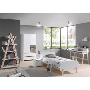 Vipack lit simple kiddy en bois laqu...