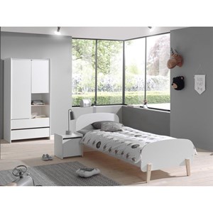 Vipack lit simple kiddy en bois laqu...