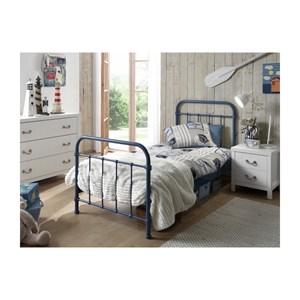Vipack lit en métal new york bleu 90...