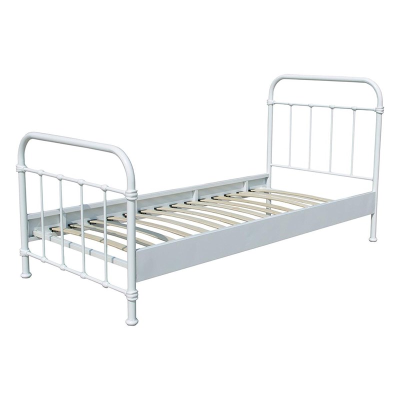 Vipack - Vipack lit en métal new york blanc 9...