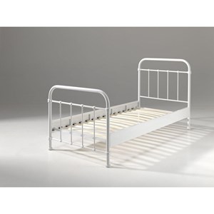 Vipack lit en métal new york blanc 9...