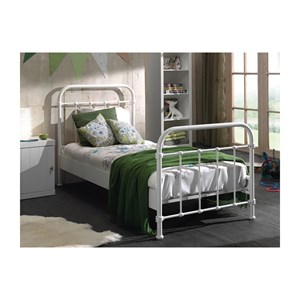 Vipack lit en métal new york blanc 9...