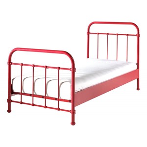 Vipack lit en métal new york rouge 9...