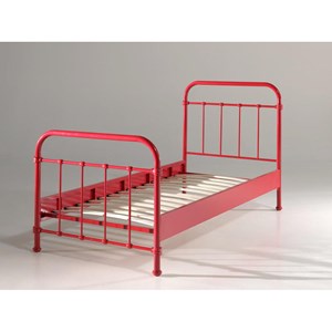 Vipack lit en métal new york rouge 9...